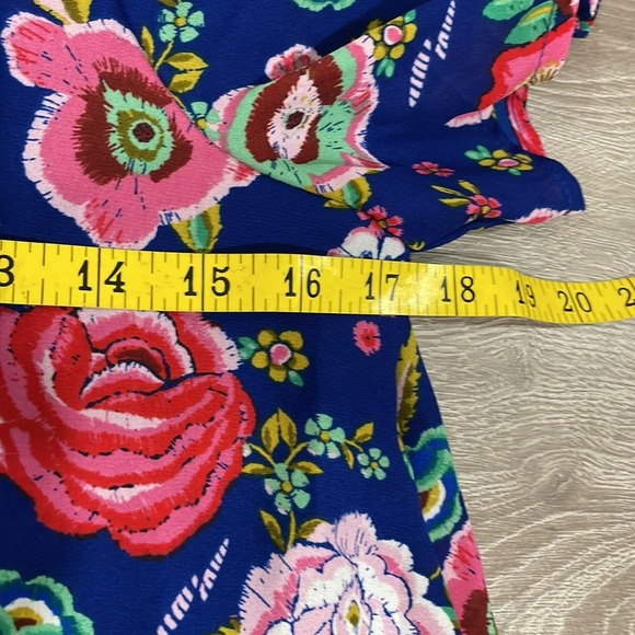 NWOT Jodi Kristopher Blue Floral Cold Shoulder Shift Dress M - Picture 8 of 15